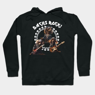 DACHS ROCK! Awesome Dachshund Trio Rock Band Hoodie